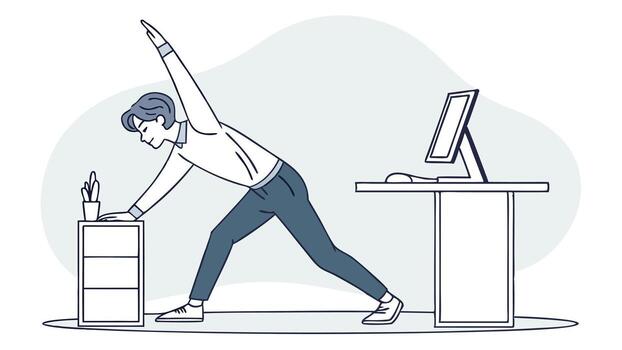 Desk movement routine illustration
