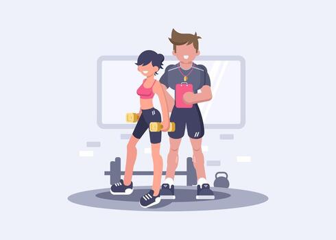 Professional fitness program illustration